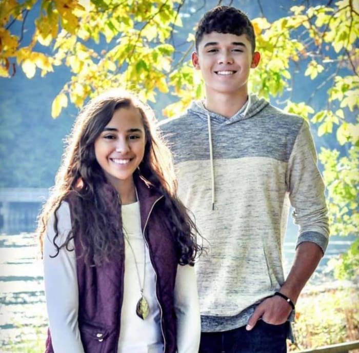 Lauren Leal and her "little brother"" Anthony Leal. The siblings are 17 months apart and both have a huge passion for basketball. Lauren plays at DePauw University and Anthony will play at Indiana next year.